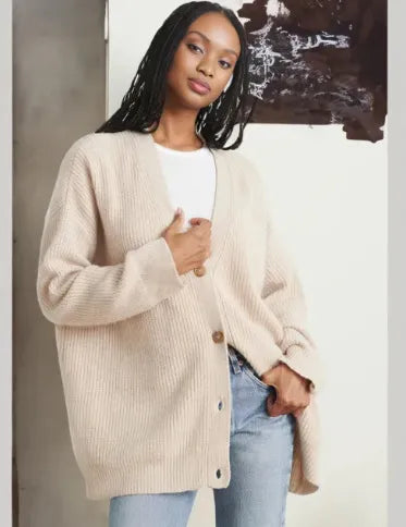 Street-wave Soft Rib Knit Cardigan Plus Size Oversized Fit For Women Cozy Comfort And Style