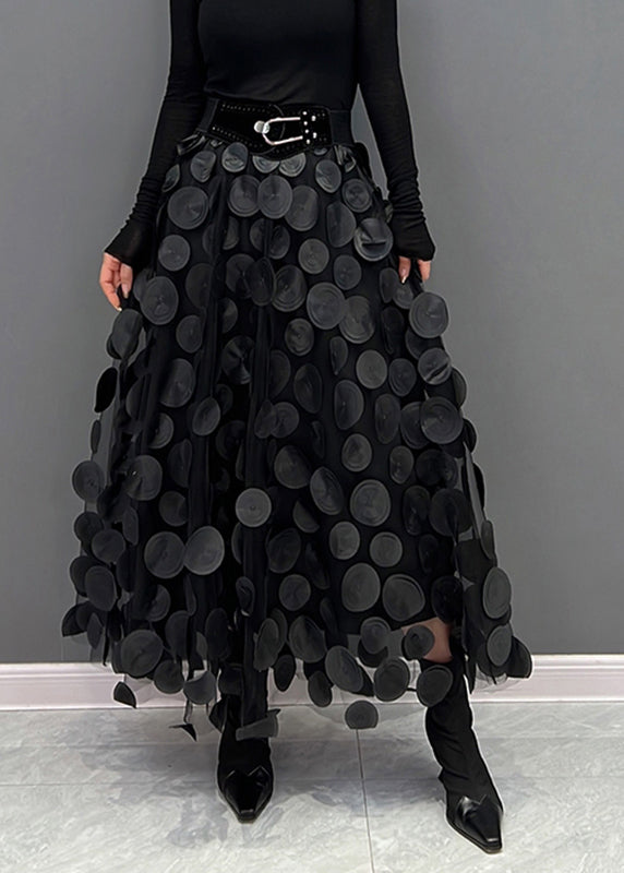 Street-Wave Polka Dot Tulle Patchwork Skirt For Women Dramatic Layered Fashion Statement