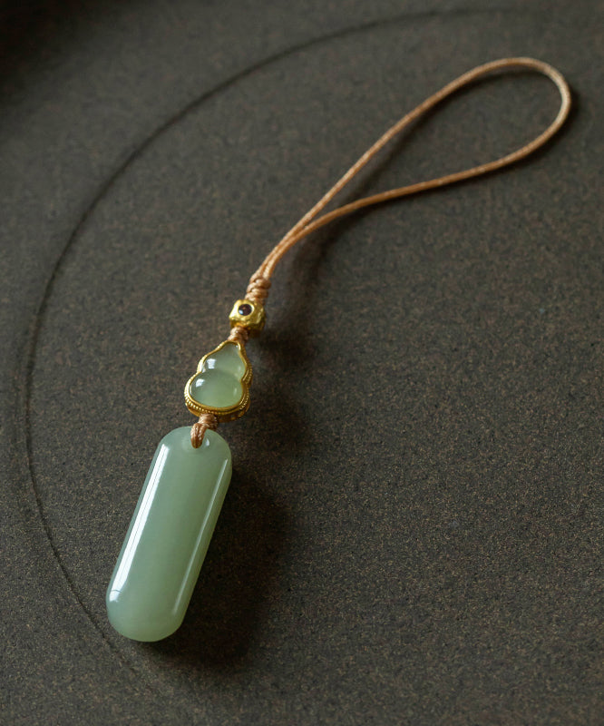 Porte-clés élégants en jade et zircon incrusté de cuivre vert - Street-Wave