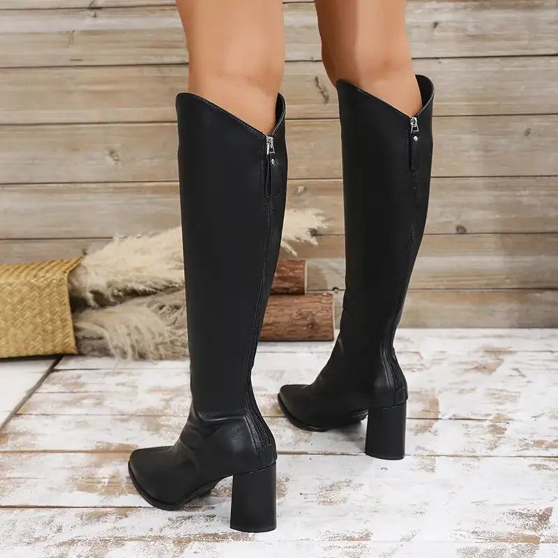 Knee High Boots Women Comfortable Microfiber Street Wave