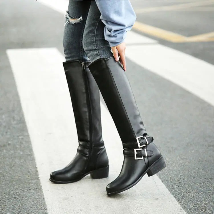 Street-Wave Knee High Boots For Women Elegant Comfort With Warm Plush Lining