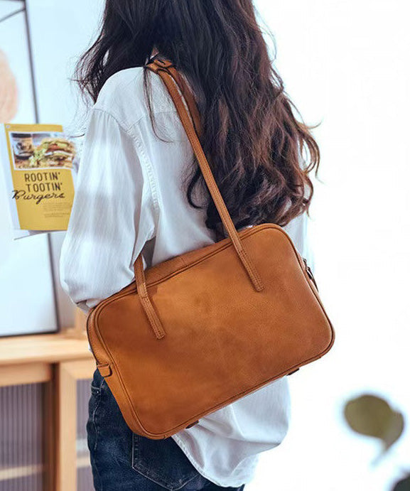 Sacs à bandoulière élégants carrés en cuir durable orange - Street-Wave