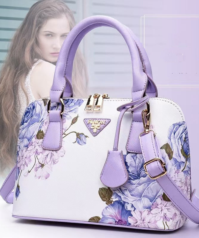 Sac fourre-tout élégant en similicuir violet jacquard solide et durable - Street-Wave