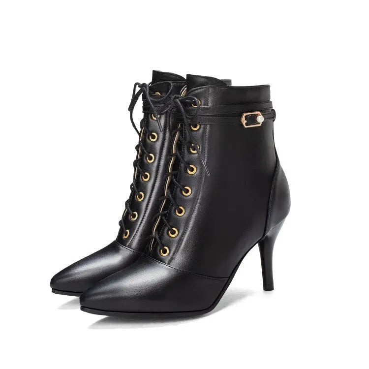 Street Wave Elegant Stiletto Ankle Boots For Women Chic And Versatile