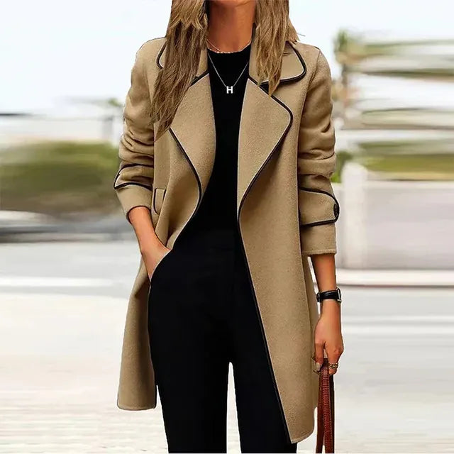 Street-Wave Elegant Long Coat For Women, Premium Material, Timeless Sophistication, All-Occasion Outerwear