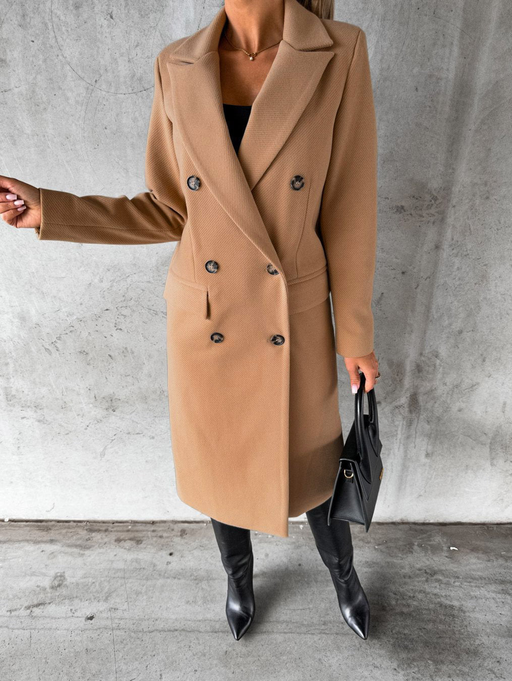 Street-wave Camel Wool Coat For Women Timeless Chic And Comfortable Versatile Outerwear