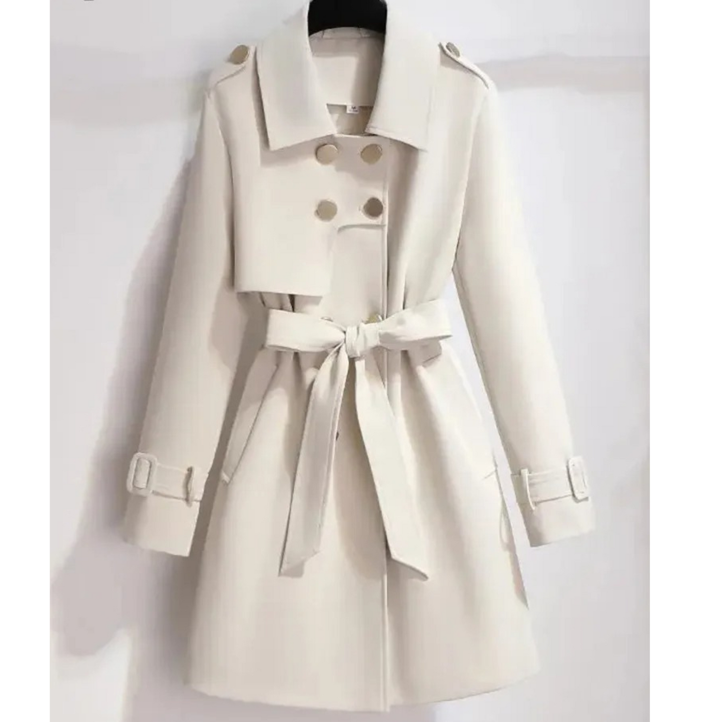 Street-wave Women's Elegant Summer Coat Belted Lightweight Long Trench For Office Chic