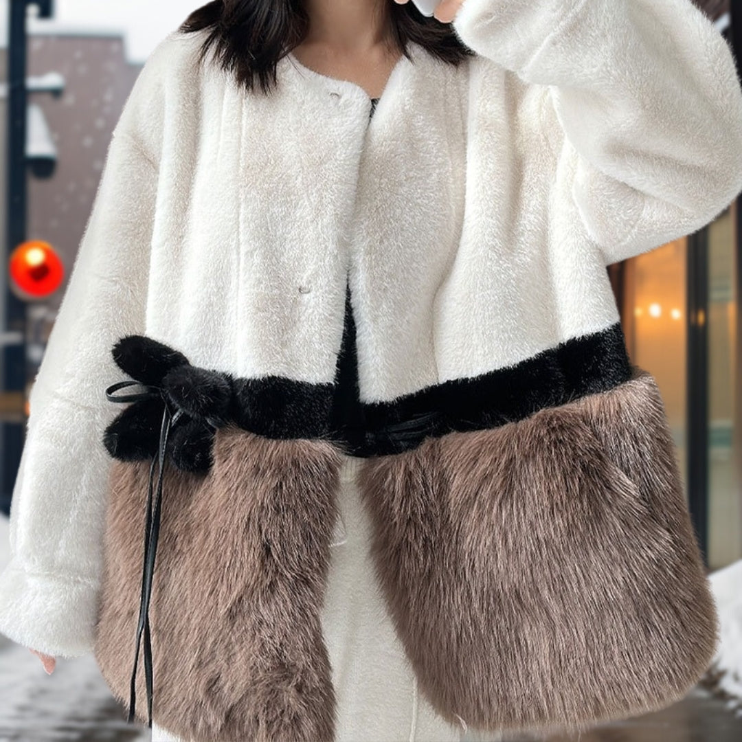 Streetwave Pink Faux Fur Belted Short Jacket For Women Luxe Comfort And Elegance