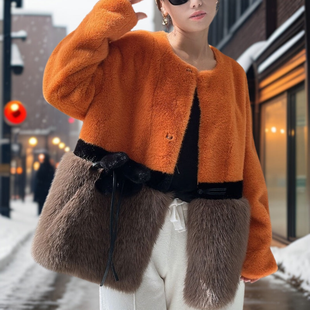 Streetwave Pink Faux Fur Belted Short Jacket For Women Luxe Comfort And Elegance