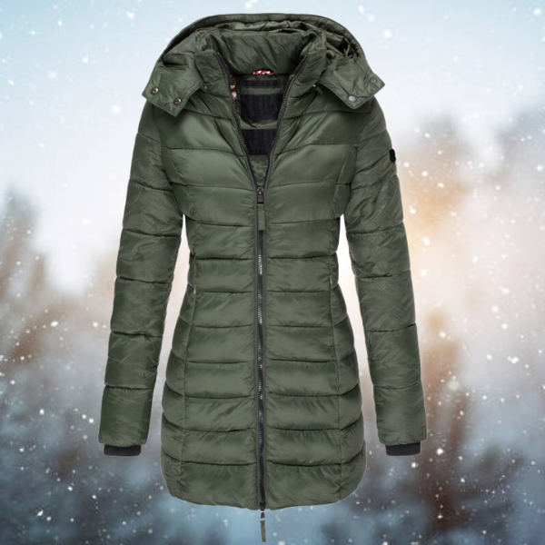 Street-wave Hooded Puffer Jacket For Women Modern Design Warmth Adjustable Hood Comfort