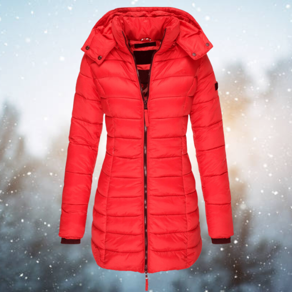 Street-wave Hooded Puffer Jacket For Women Modern Design Warmth Adjustable Hood Comfort
