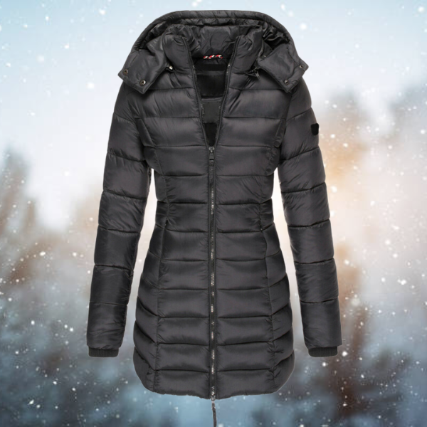 Street-wave Hooded Puffer Jacket For Women Modern Design Warmth Adjustable Hood Comfort