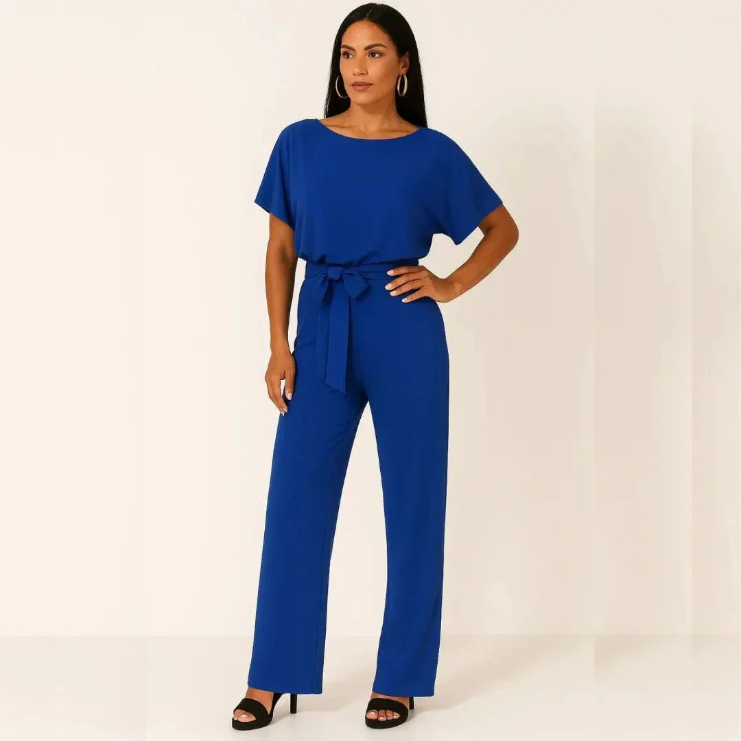 Flattering Belted Wide Leg Jumpsuit By Waylynn For Women