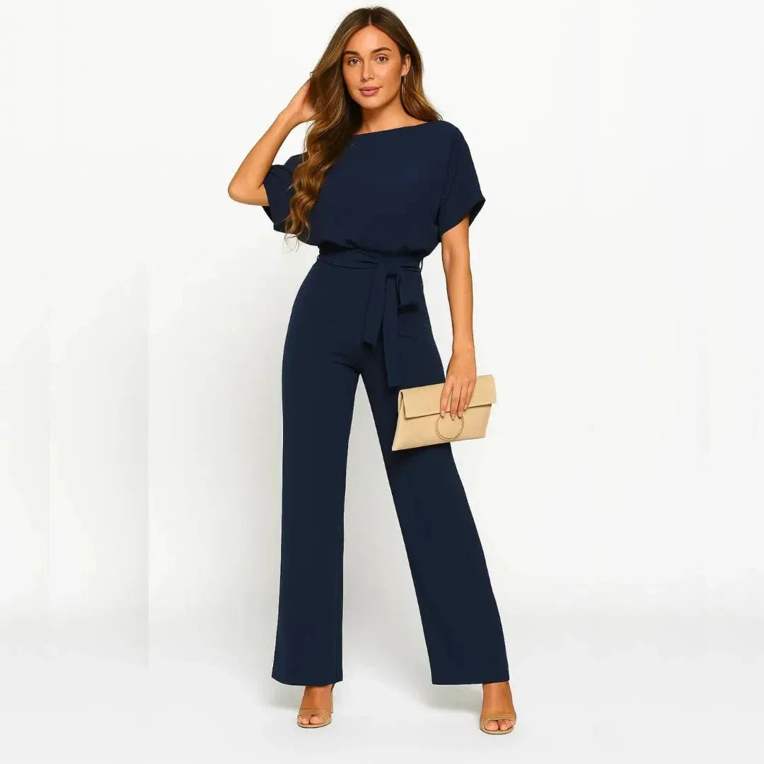 Flattering Belted Wide Leg Jumpsuit By Waylynn For Women