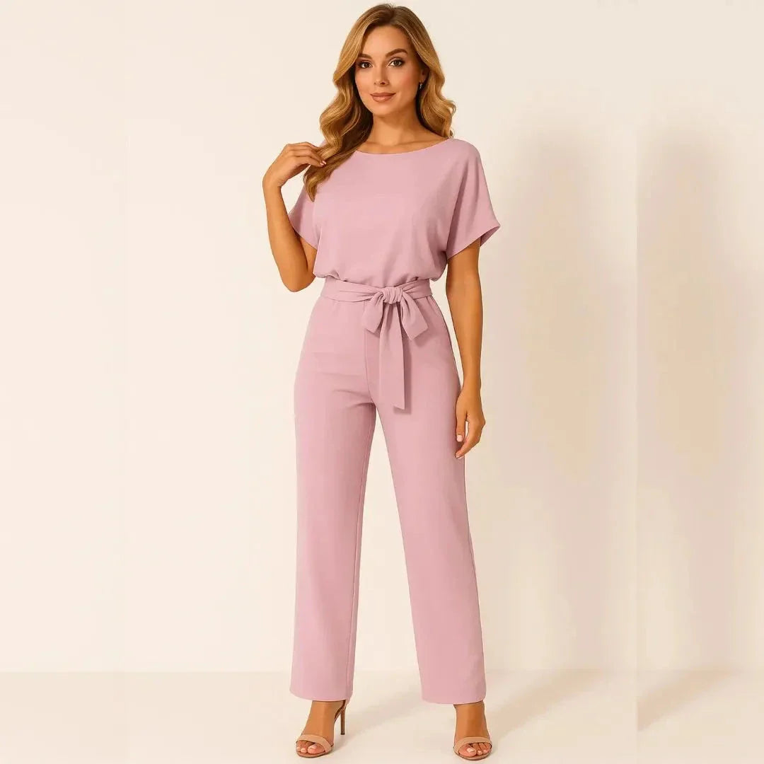 Flattering Belted Wide Leg Jumpsuit By Waylynn For Women