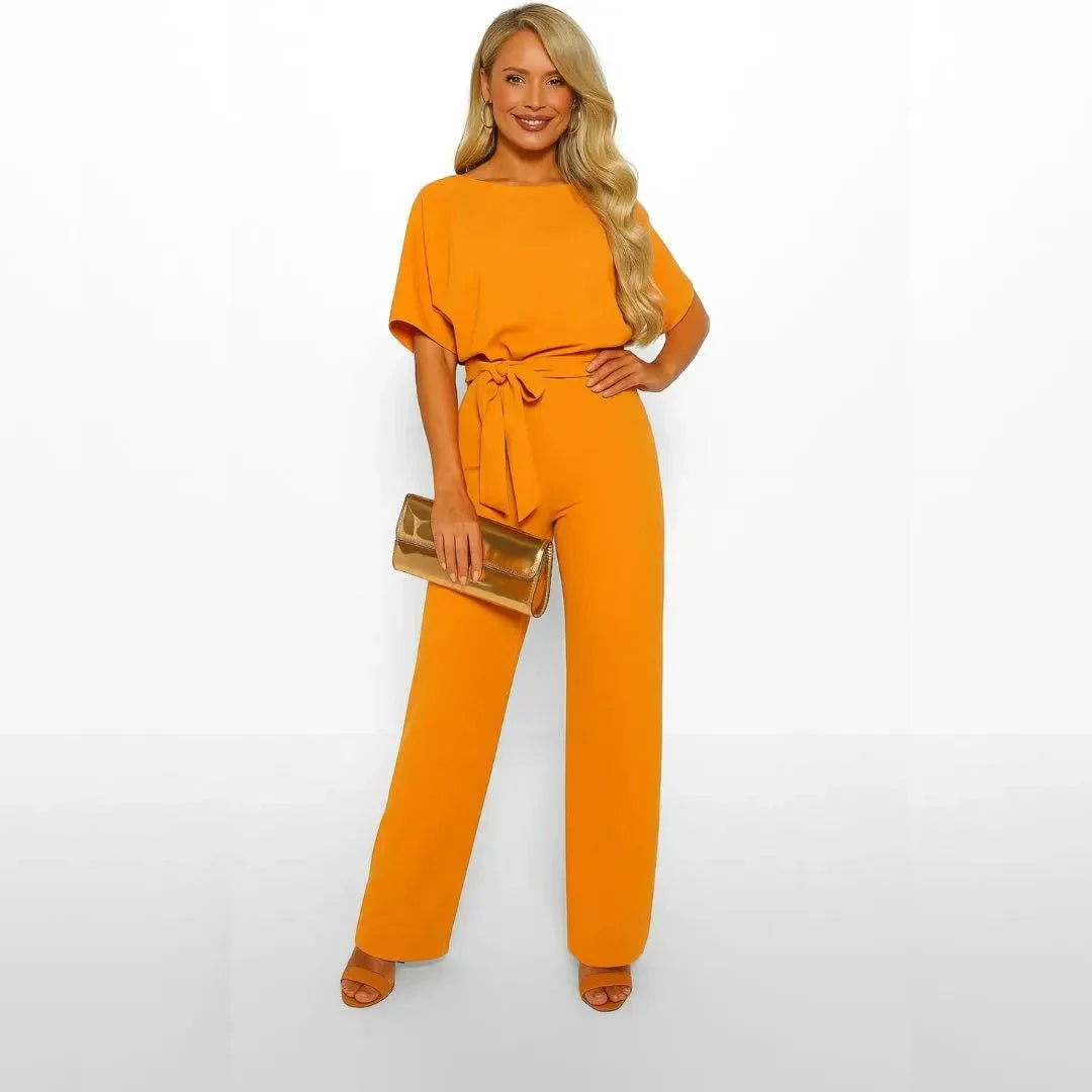 Flattering Belted Wide Leg Jumpsuit By Waylynn For Women