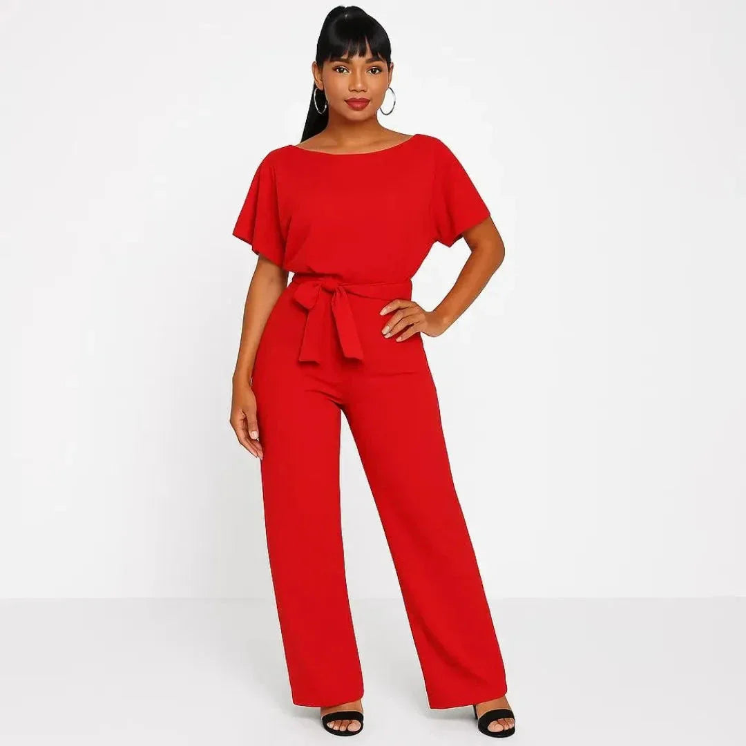 Flattering Belted Wide Leg Jumpsuit By Waylynn For Women