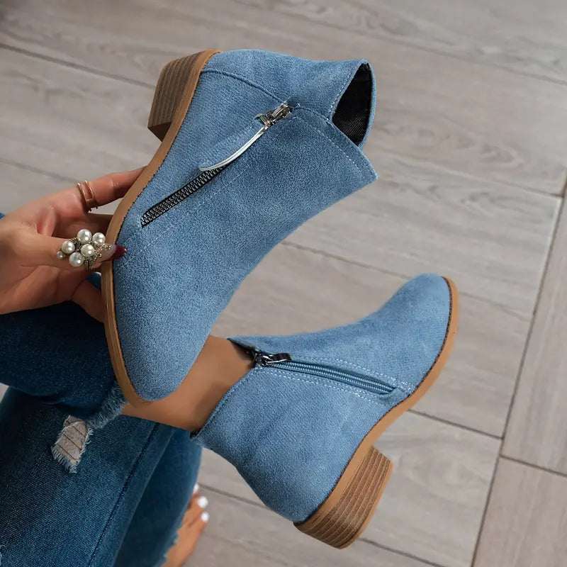 Street Wave Ergonomic Ankle Boots For Women Cushioned Insole All Day Comfort