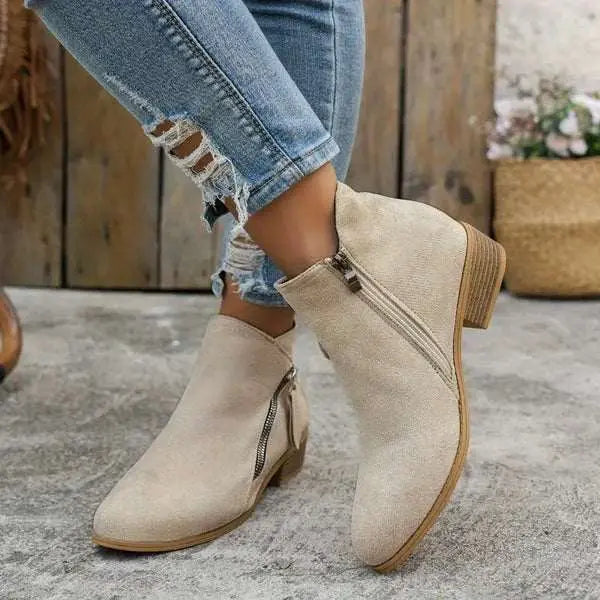 Street Wave Ergonomic Ankle Boots For Women Cushioned Insole All Day Comfort