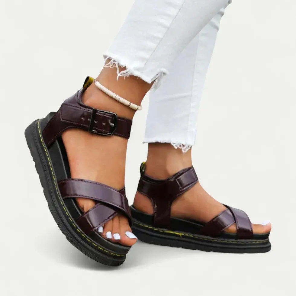 Street-Wave Ergonomic Buckle Strap Sandals For Women All Day Comfort