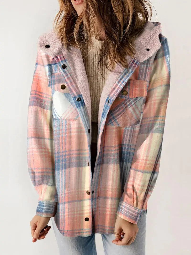 Street-Wave Men's Hooded Plaid Winter Coat With Warm Lining For Cozy Everyday Comfort