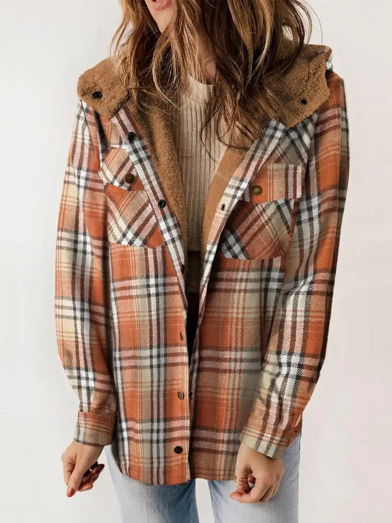 Street-Wave Men's Hooded Plaid Winter Coat With Warm Lining For Cozy Everyday Comfort