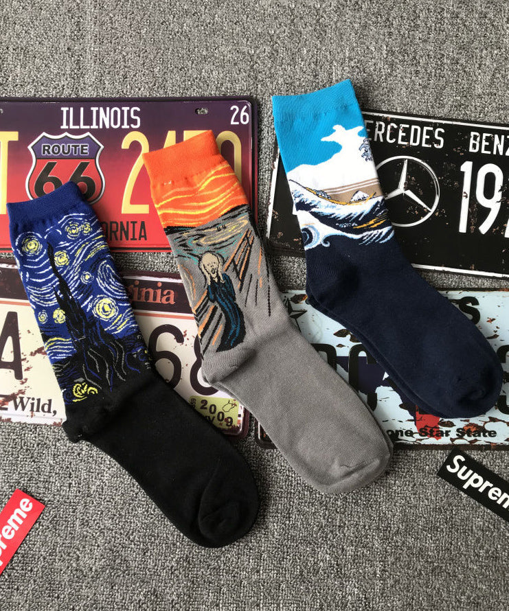 Chaussettes mi-mollet en jacquard à motifs de dessins animés européens et américains - Street-Wave