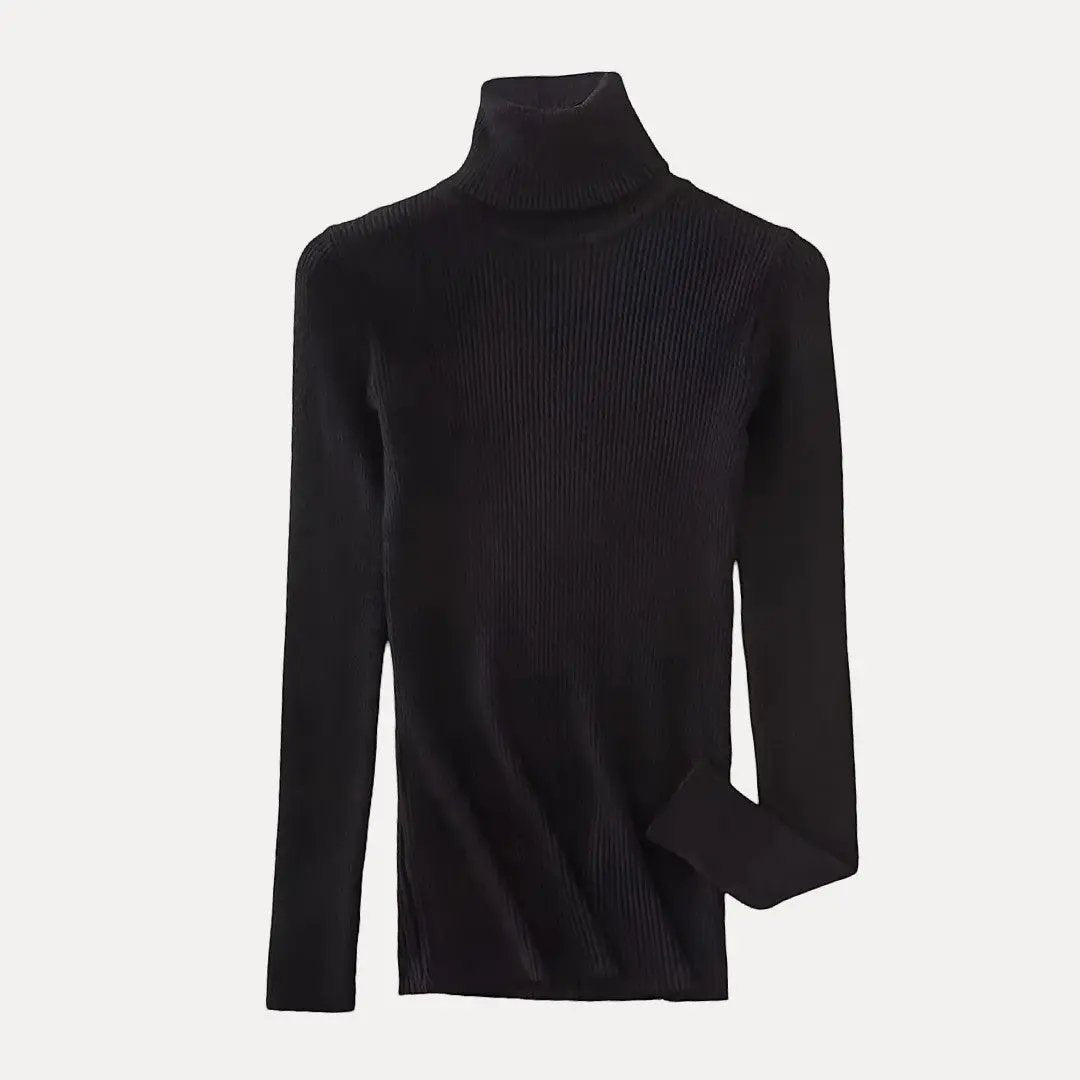 Waylynn Eve Knitted Turtleneck Sweater For Women Cozy Slim Fit