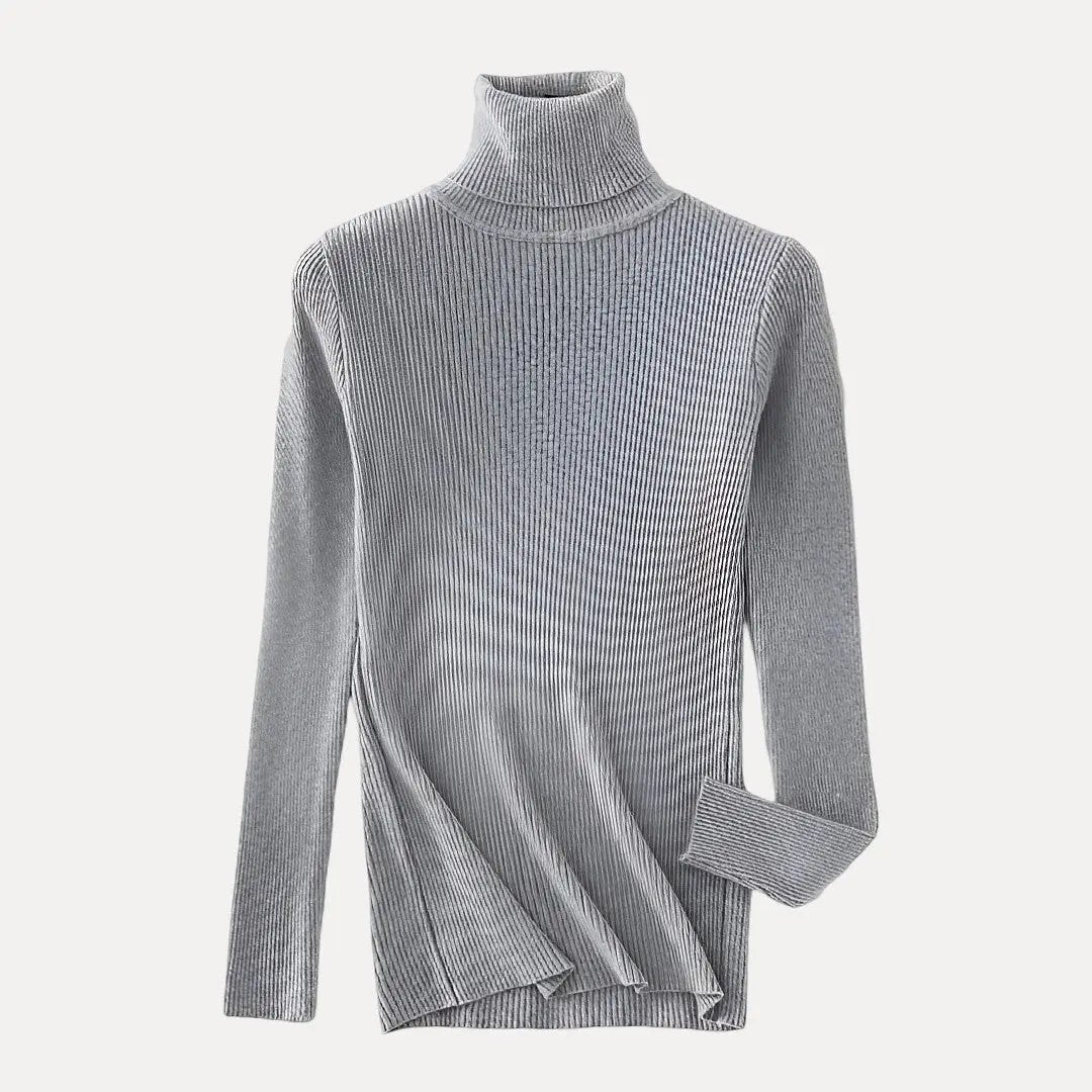 Waylynn Eve Knitted Turtleneck Sweater For Women Cozy Slim Fit
