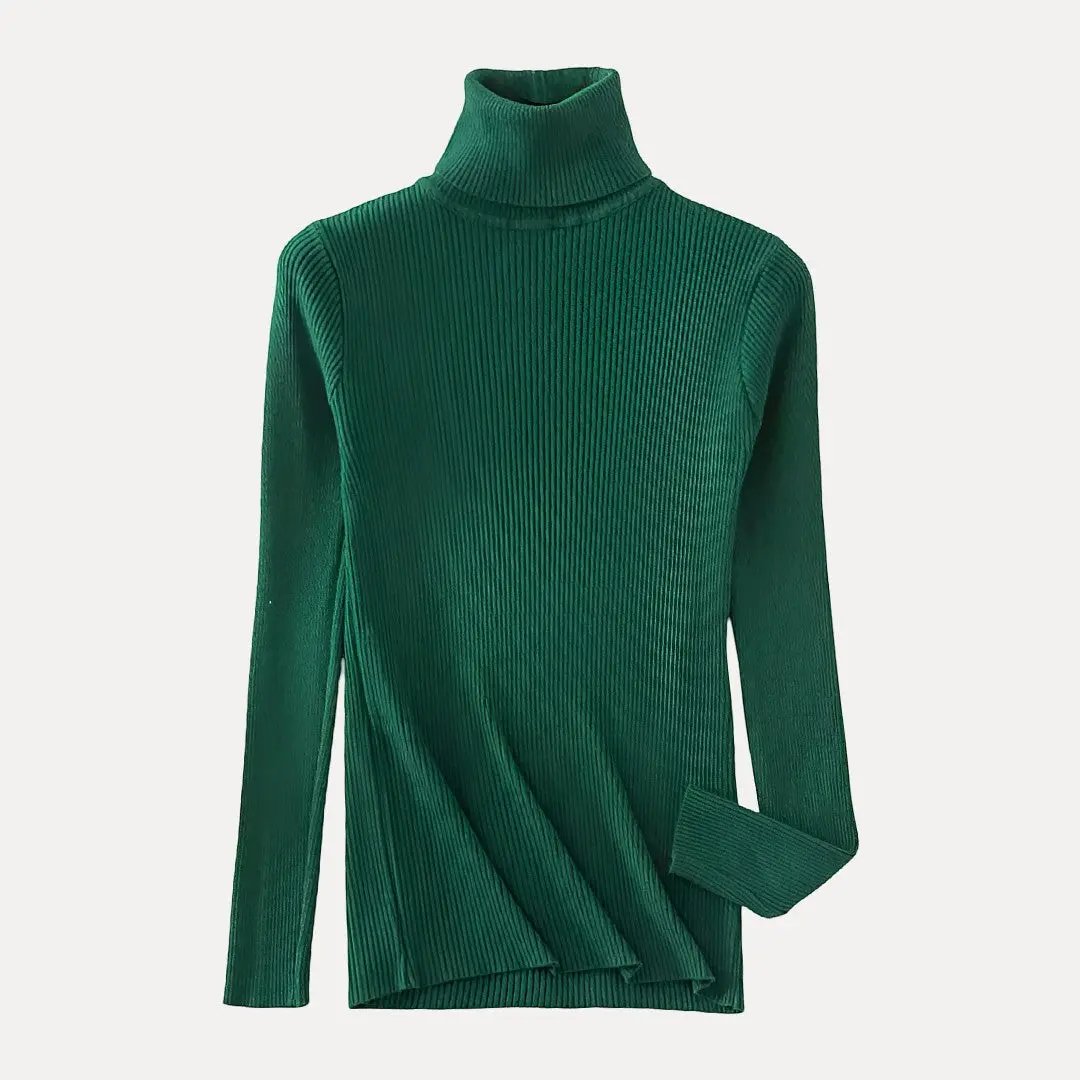 Waylynn Eve Knitted Turtleneck Sweater For Women Cozy Slim Fit