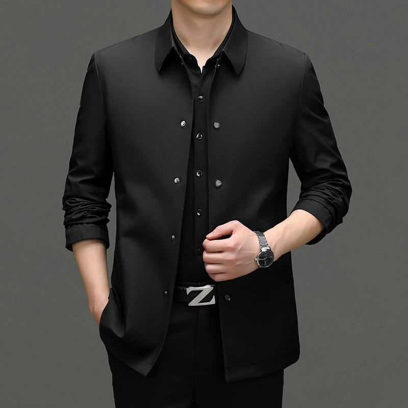 Street-Wave Executive Business Contemporary Mens Jacket Lightweight Tailored Blazer For Professional Wardrobe