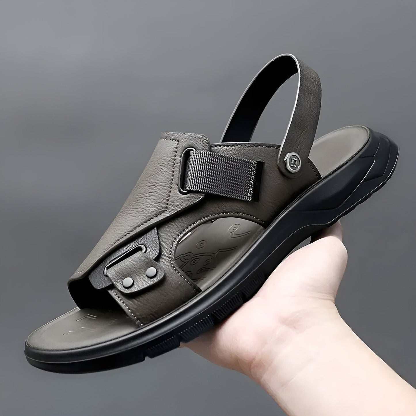 Streetwave Mens Leather Sandals Lightweight Comfort Durable For Outdoor Summer Activities