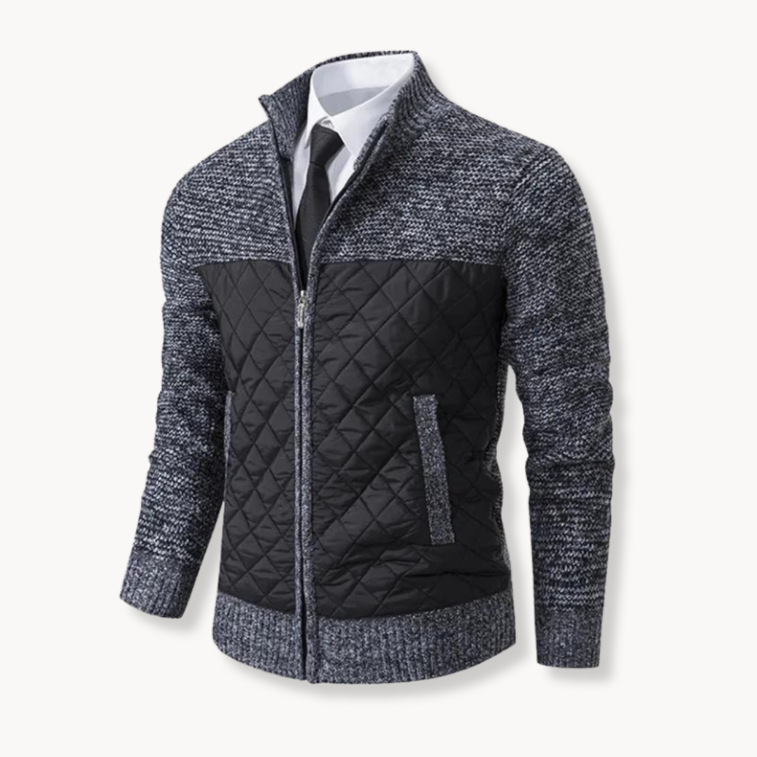 Street Wave Mateo Quilted Sweater Jacket With Insulated Front Unisex Winter