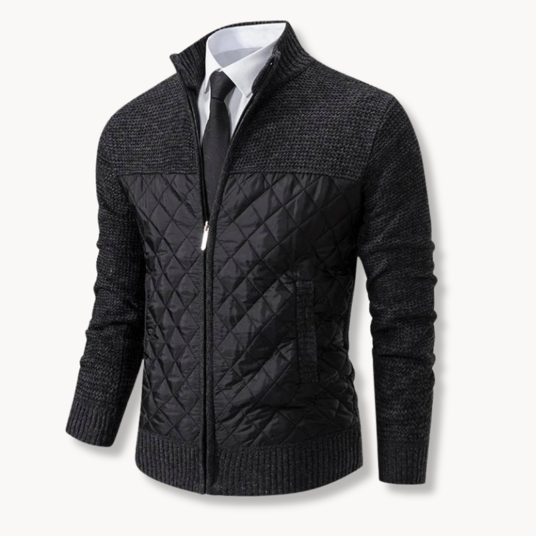 Street Wave Mateo Quilted Sweater Jacket With Insulated Front Unisex Winter