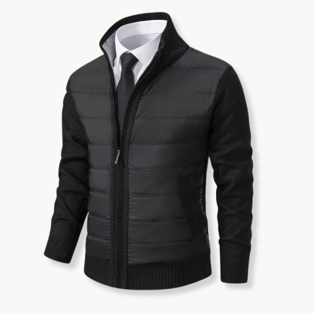 Street-Wave Carson Comfort Zip Up Sweater Jacket With Puffer Body For Men