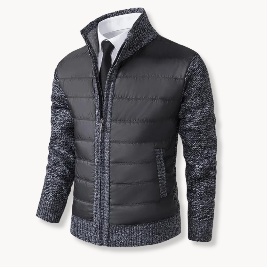 Street-Wave Carson Comfort Zip Up Sweater Jacket With Puffer Body For Men