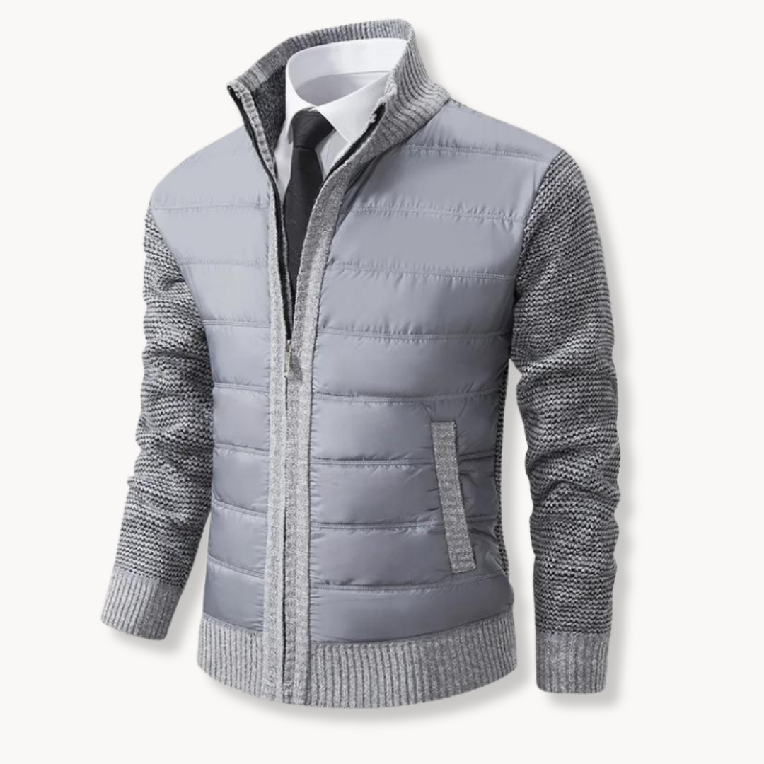 Street-Wave Carson Comfort Zip Up Sweater Jacket With Puffer Body For Men