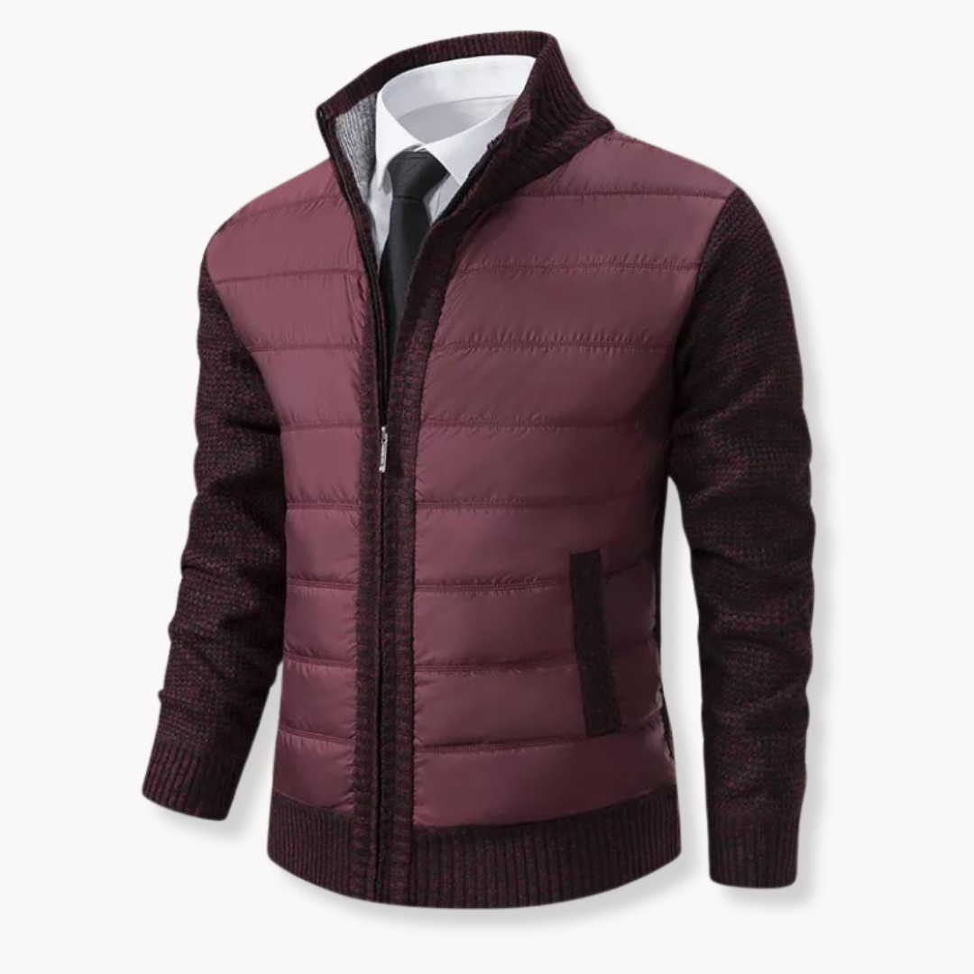 Street-Wave Carson Comfort Zip Up Sweater Jacket With Puffer Body For Men