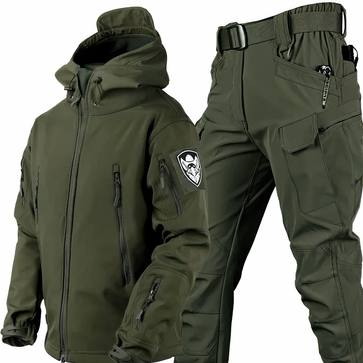 Street-wave Winter Military Jacket and Pants Set for Outdoor Enthusiasts Rugged Warmth and Protection