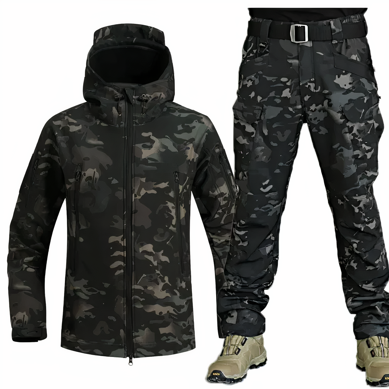Street-wave Winter Military Jacket and Pants Set for Outdoor Enthusiasts Rugged Warmth and Protection