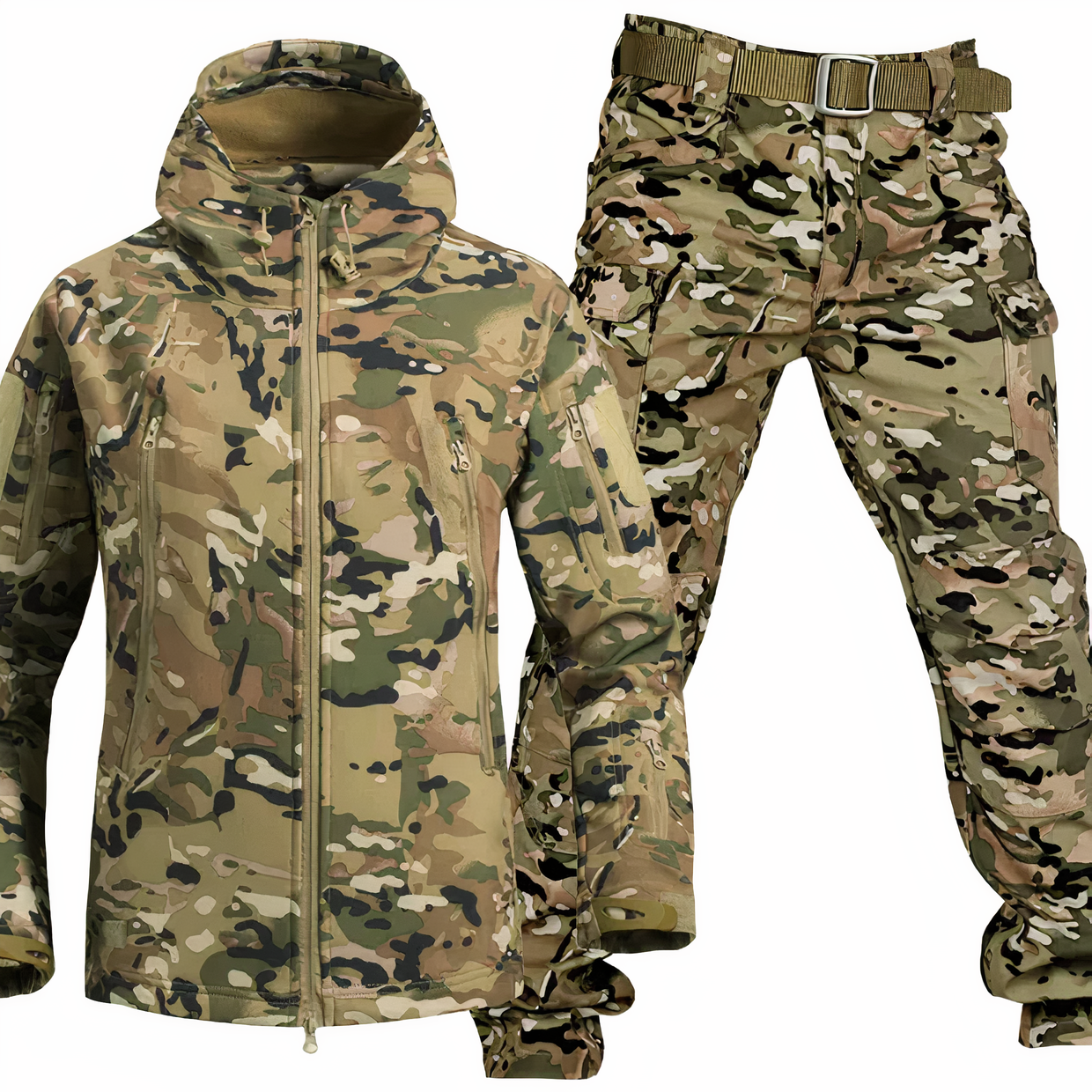 Street-wave Winter Military Jacket and Pants Set for Outdoor Enthusiasts Rugged Warmth and Protection