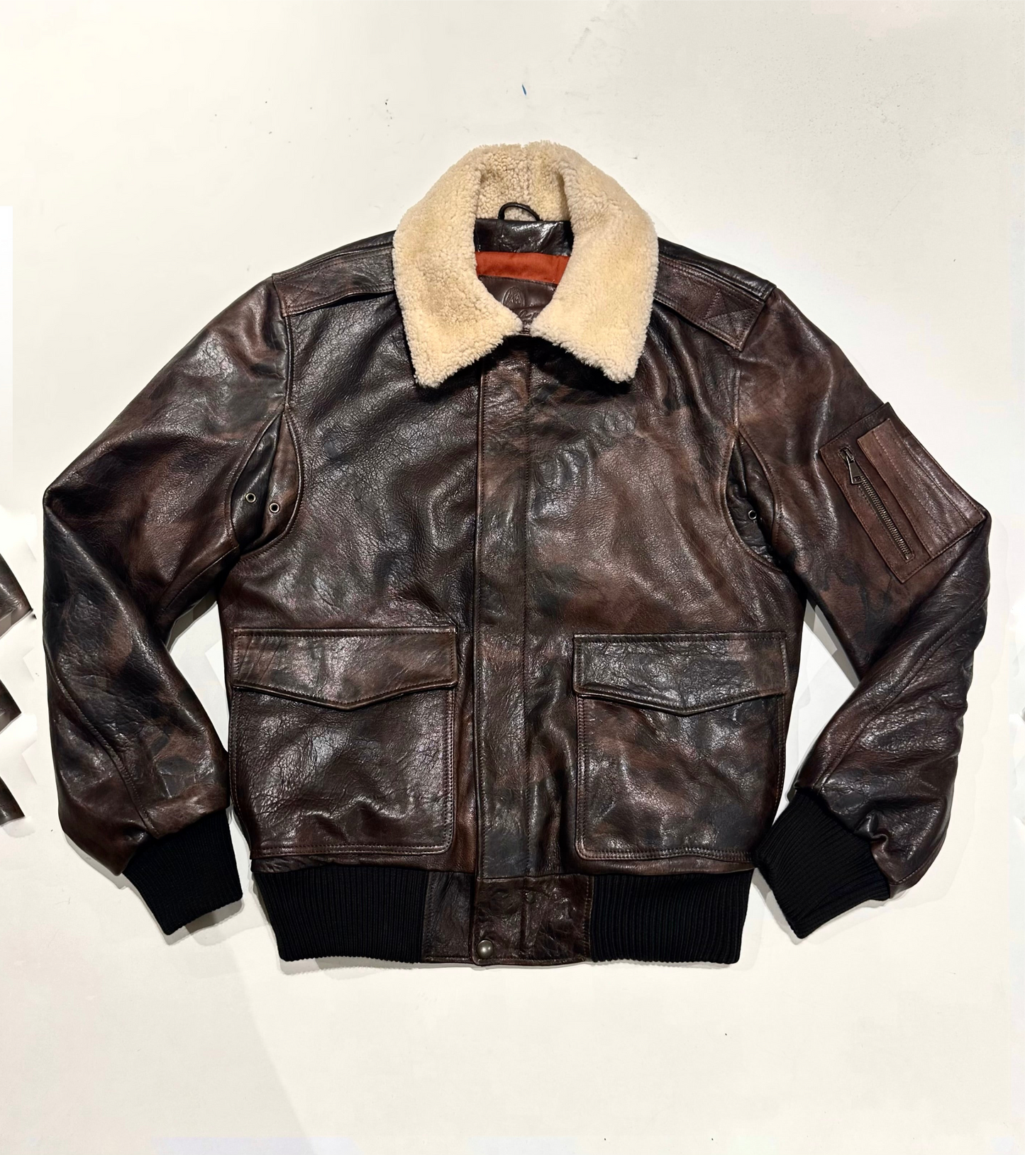 Street-Wave Leather Bomber Jacket For Men With Shearling Lining And Everyday Comfort