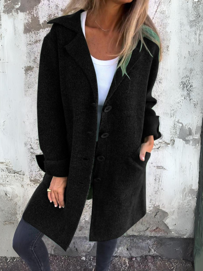Street-Wave Long Pink Coat For Women Cozy Chic
