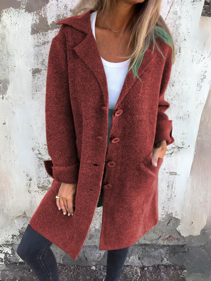Street-Wave Long Pink Coat For Women Cozy Chic