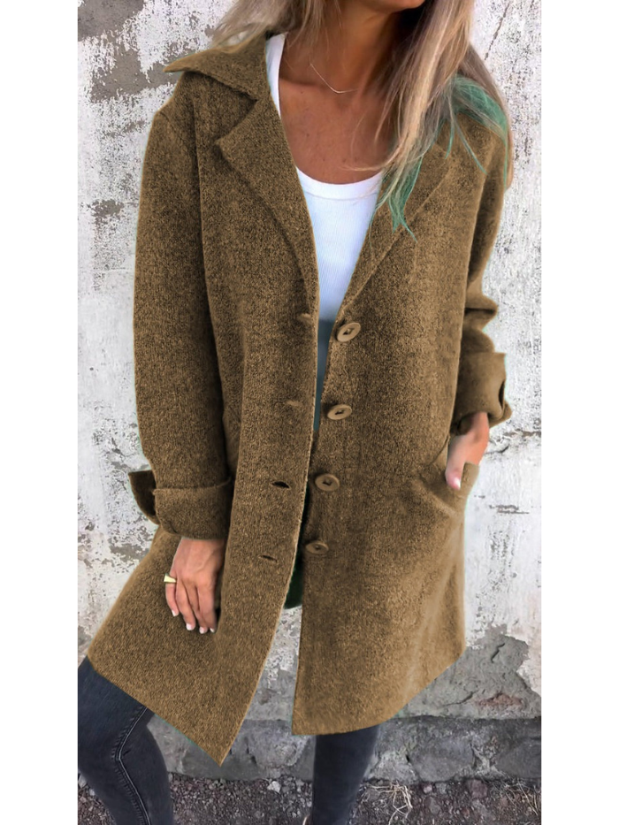 Street-Wave Long Pink Coat For Women Cozy Chic