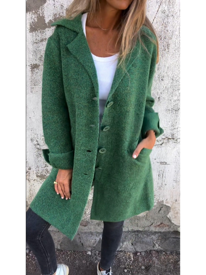 Street-Wave Long Pink Coat For Women Cozy Chic