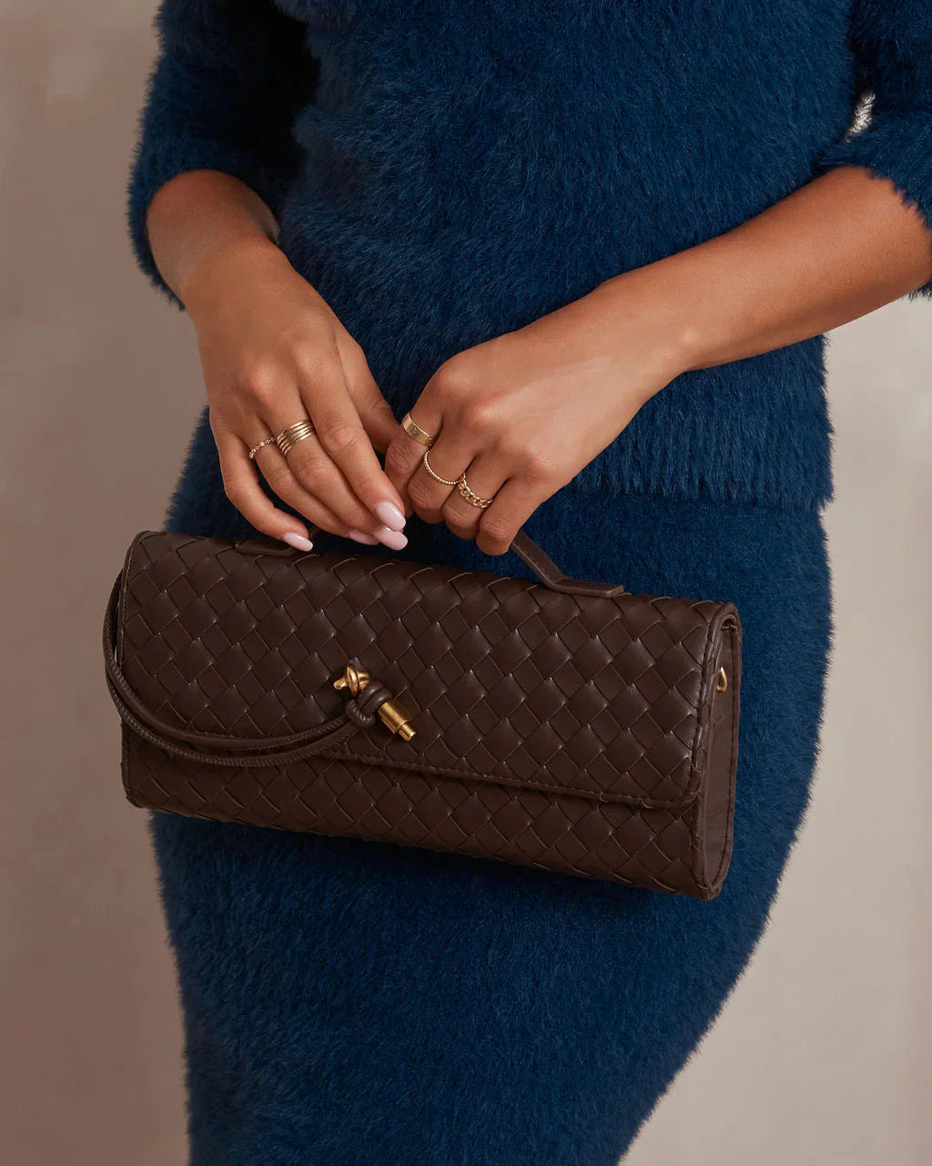 Street-wave | Kaffee Damen Handtasche mit Geflochtenem Design - Street-wave