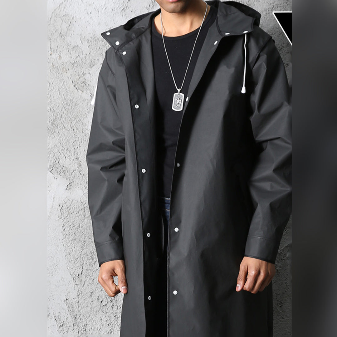 Street-wave Men's Hooded Rain Jacket Weatherproof Windproof Shield For Urban Commuters