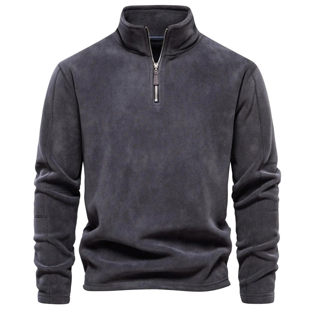 Street-wave Velours Fleece Pullover For Men Warmth With Zip Collar Softshell Comfort
