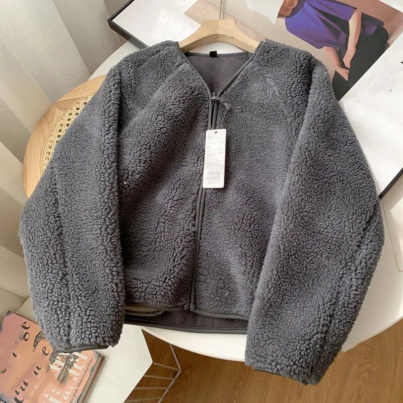 Street-Wave Lambswool Coat Fleur Soft Warm For Women